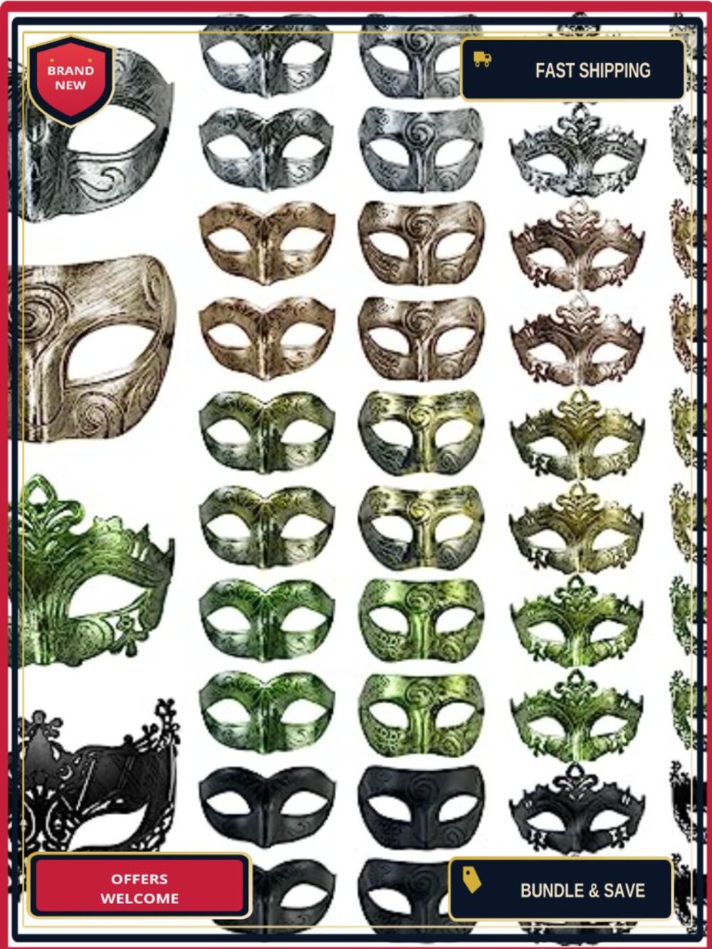 Masquerade Masks Vintage Venetian Party Costume Accessories Set